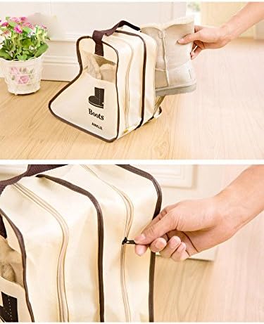 Home organizer Shoes storage bag Large travel bag long boots storage bag K0228 (S, Beige)