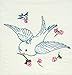 Fairway 95304 Quilt Blocks, Blue Bird Design, White, 6 Blocks Per Set