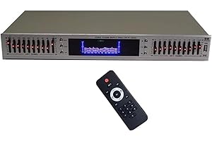 20 Band HiFi Audio Equalizer, Professional Digital Graphic Effects Tuning Equalizer Eq with Built-in Bluetooth/USB & Remote C