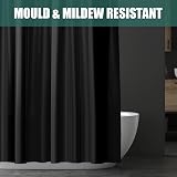 URAQT Shower Curtain PEVA 180x180cm Anti Mould Black 12 Hooks view 5