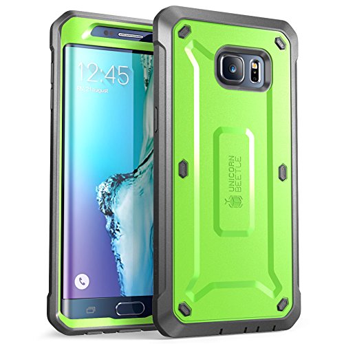 SUPCASE [Unicorn Beetle PRO Series Case for Galaxy S6 Edge Plus, Full-Body Rugged Hybrid Protective Cover with Screen Protector Belt Clip Holster (Green/Gray)