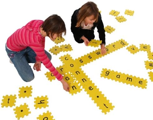 Giant Crossword Connect Game – 100 Interlocking EVA Squares, Jumbo Outdoor Word Puzzle for Kids & Adults, Garden Lawn Activity for Up to 4 Players