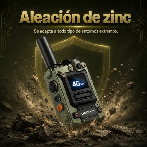 GORLDPTT Radios Walkie-Talkie Globales 4G PTT, Alcance Ilimitado, Tarjeta SIM Incluida, Radios Portátiles de Larga Distancia para Familia y Equipos de Trabajo (Green, 2-Pcs)