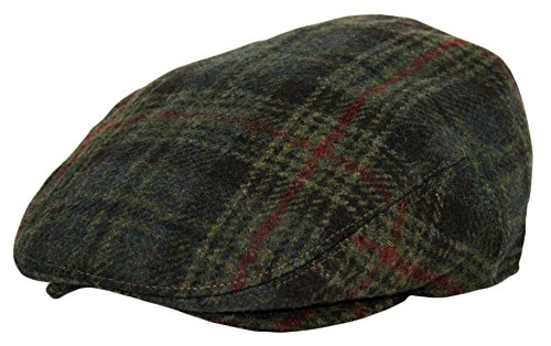 Men's Premium Wool Blend Classic Flat Ivy Newsboy Collection Hat (2149-Olive,M)