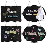 AUSTOR Chalkboard Sign 8x10 Inch Double Sided Erasable Message Board with Hanging Strings, 2 Shapes x 2, 4 Pack