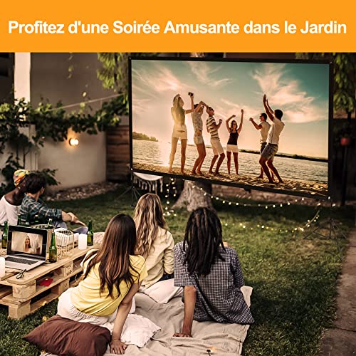 VISULAPEX 100 Inch Projector Screen, 4K HD 16:9 Foldable Projector Screen with Portable Bag for Cinema Home Office Travel