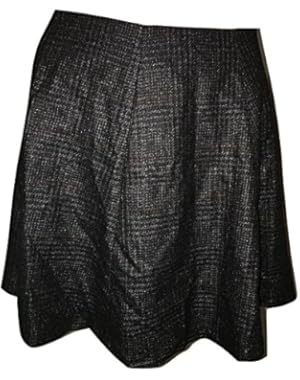 Theory Women's Merlock Cherished Wool-Blend A-Line Skirt Black Multi Size 12