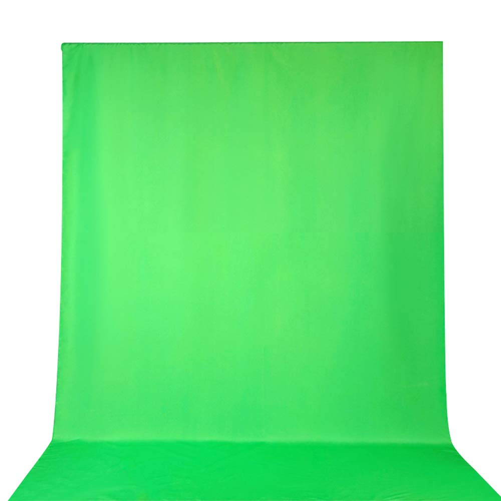 Hersmay 10 x 19.6 ft/3 x 6 m Green Screen Background Photography Backdrop Green Chromakey Muslin Collapsible Photo Background for Live Streaming, Zoom Meeting,