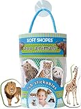 Innovative Kids Soft Shapes Photography Tub Stickables Zoo Animals Playset