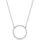 My Daily Styles 925 Sterling Silver Circle of Life White Clear CZ Pendant Necklace