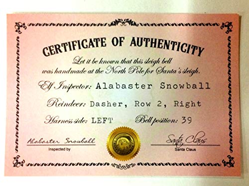 LilyDeal Polar Express Sleigh Bell and Certificate of Authenticity