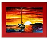 BOJIN 5x7 Inch Wooden Photo Frame Without Mat, Red Wood Wall Picture Frame ,Made to Display 4x6 Picture