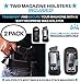 Handgun IWB Magazine Holster/Pouch | 9mm .40 .45 | For Any Pistol: Glock, Sig, S&W M&P, HK, Walther, Springfield, Ruger | Concealed Carry, Universal, Neoprene, Single/Double Stack Gun Mag (2 - Pack)