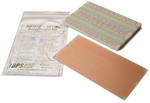 BB1660+SB1660 Kit, Solderless BreadBoard with SB1660 Solderable PCB, Both with 1660 Point Pattern