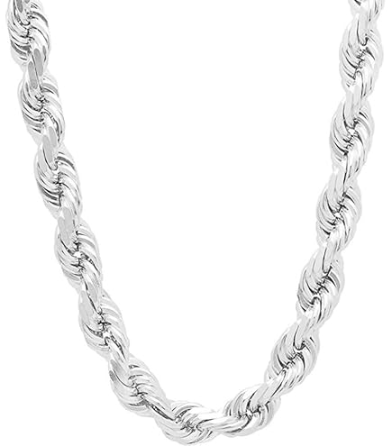 Amazon.com: IFIX 9mm Silver Rope Chain 24 Inch Silver Rope