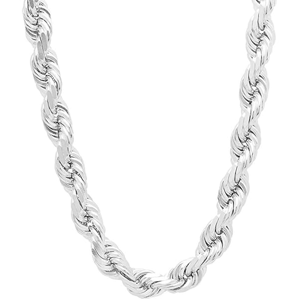 Amazon.com: TUOKAY 9mm White Silver Rope Chain for Men Women Rope