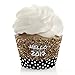 Big Dot of Happiness Pop, Fizz, Clink! - 2024 New Year's Eve Party Decorations - Party Cupcake Wrappers - Set of 12