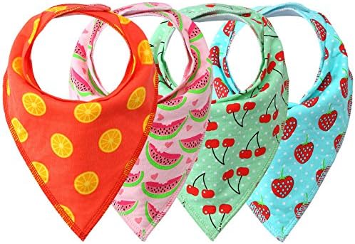 Baby Bandana Bib Set, 4-Pack Super Absorbent, Soft, &amp; Chic Organic Drool Bibs for Boys &amp; Girls(C1)