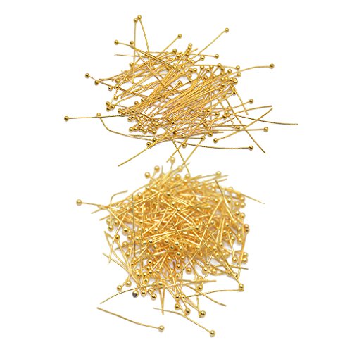 Baoblaze 300 Pieces Ball Pins Jewelry Findings Earring Necklace Headpins Eyepins 20mm/30mm