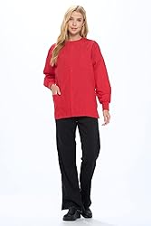 Natural Uniforms Warm Up Scrub Jacket-Red-X-Large