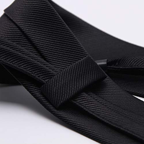 Mumusung Men's Solid Color Slim Skinny Tie 2" Necktie（black tie） - Thumbnail 2