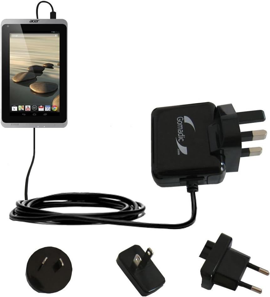 Gomadic Global Home Wall AC Charger Designed for The Acer Iconia A1-830 with Power Sleep Technology – Supports Worldwide Wall outlets and Voltage Levels - Designed TipExchange