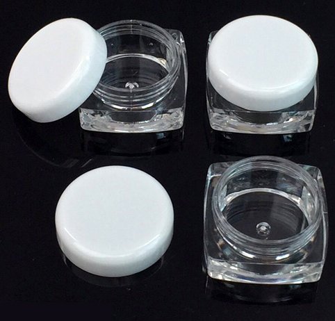 (96 Pieces) Beauticom 5G/5ML High Quality Clear Square Jars with White Lids for Small Jewelry, Holding/Mixing Paints, Art Accessories and Other Craft Supplies - BPA Free
