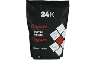 Cayenne Pepper Powder 5lb All Natural (2.27kg) by 24K – Extra Hot Ground Chili Powder for Cooking, BBQ Rubs, Sauces & Spicy D