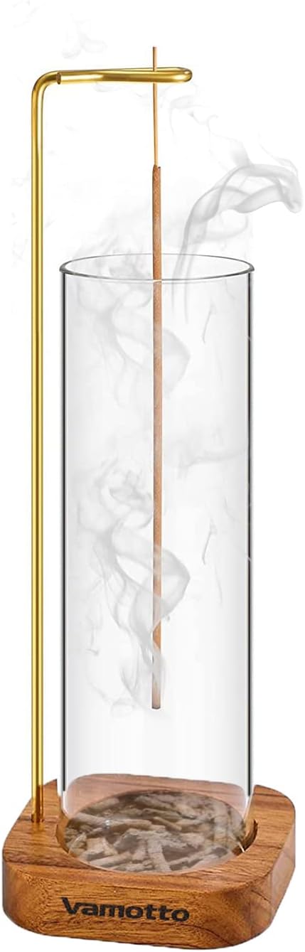 Vamotto Incense Holder with Glass Ash Catcher for Yoga & Relaxation