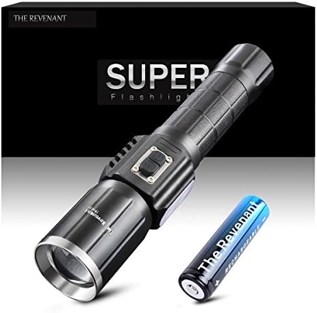 The Revenant Brightest Tactical Flashlight Torch, 5 Modes, 1000 Lumens, CREE T6 LED, Zoomable, Water Resistant, Rechargeable 18650 Battery, Charger