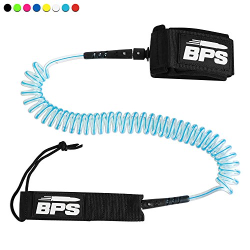 Bps 10  coiled sup leash - light blue
