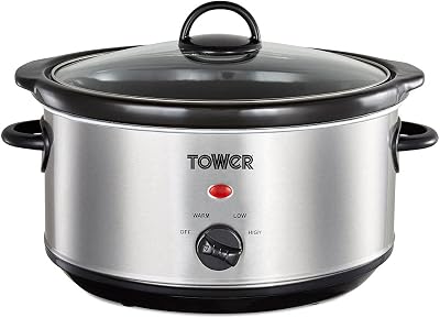 Tower 3.5 L Slow Cooker with 3 Heat Settings Dishwasher Safe Pot T16039Y