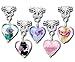 Housweety 20PC Mixed Glass Heart Dangle Beads Fit Charm Bracelets
