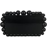 Boutique De FGG Acrylic Marble Prom Clutch Purse Women Beaded Evening Bag Bridal Wedding Party Chain Shoulder Handbag,Mini