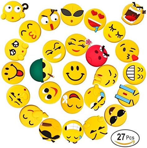 3D Emoji Fridge Magnets Set 27 Pack, Home Kitchen Carton Refrigerator Magnets Sticker for Home, Kitchen and Office Decoration (Yellow)