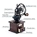 Foruchoice Manual Coffee Grinder Antique Cast Iron Hand Crank Coffee Mill With Grind Settings & Catch Drawer 12.5 x 12.5 x 26 cm