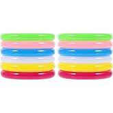 NUOBESTY 12pcs Plastic Bangle Bracelets Candy Color Bracelet Dress up Supplies Plastic Jewelry for Child, Women, Girl for Christmas, Party Favors (Mixed Color)