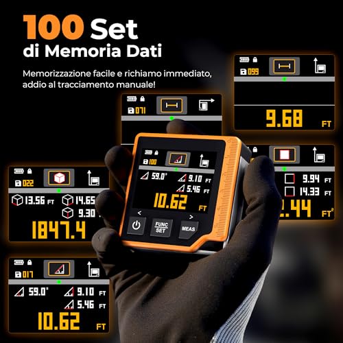 CIGMAN Digital Laser Rangefinder 3 in 1 80 M, Distance Meter with Backlit LCD, Electronic Bubble, Digital Protractor, M/In/FT Unit, Digital Laser Meter (CD80)
