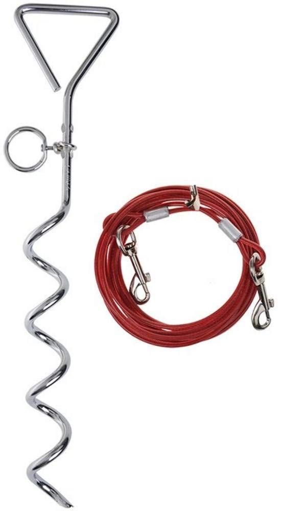 Spiral Stake Ground Anchor for Dog Lead 4 Metres