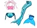 FunTrade Girls Sparkle Mermaid Tail with Mono Fin Swimmable Swimwear Four Pcs