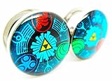Zelda The Wind Waker Ear Plugs - Stainless Steel Screw-On Ear Plugs - 7 Sizes - Brand New *Pair* (4 Gauge (5mm))