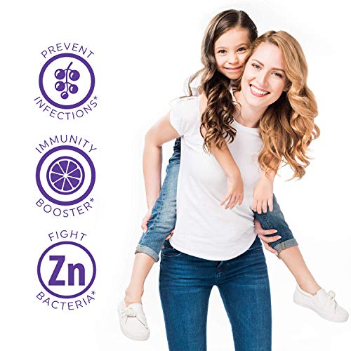 True Recovery Immune Support Elderberry Gummies with Vitamin C and Zinc - Immune System Booster - Antioxidant Flavonoids, Black Elderberry for Adults and Kids in 60 Delicious Gummies