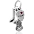 ABUN Sterling Silver Suitcase Charm With Red Enamel Heart – Travel Themed Bracelet Charm For Jewelry Making