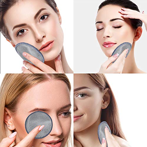 Makeup Remover Pads（20 Pack）Reusable Cotton Rounds, Bamboo Fiber