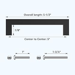 TICONN 5-1/2" Square Cabinet Pulls, Stainless Steel