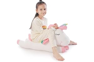 Poutmac Unicorn Stuffed Animals Soft Unicorn Hugging Pillow Toy for Baby Girlfriend Kids Children (White, 20 in)