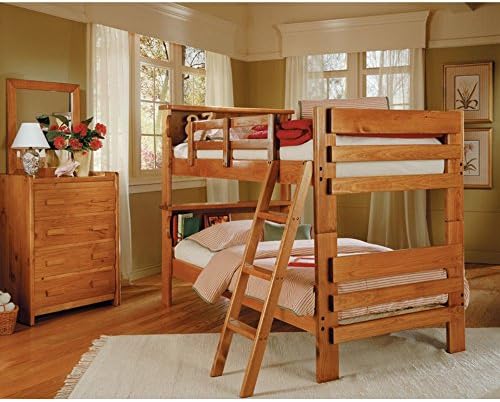 Woodcrest Heartland Twin Bookcase Bunk Bed with Ladder