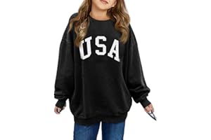 GeGekoko Girls Los Angeles Oversized Sweatshirts Crewneck Long Sleeve Casual Loose Pullover Tops