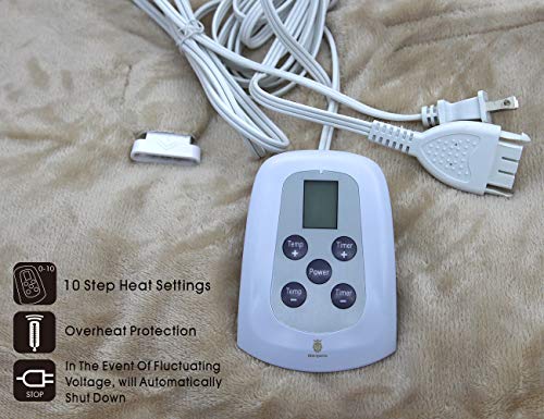 image for MARQUESS Electric Blanket MicroPlush Sherpa and Reversible Flannel Was