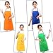 8 PCS Mixed Color Plain Bib Aprons Bulk Unisex Aprons with 2 Pockets for Kitchen Cooking Restaurant BBQ